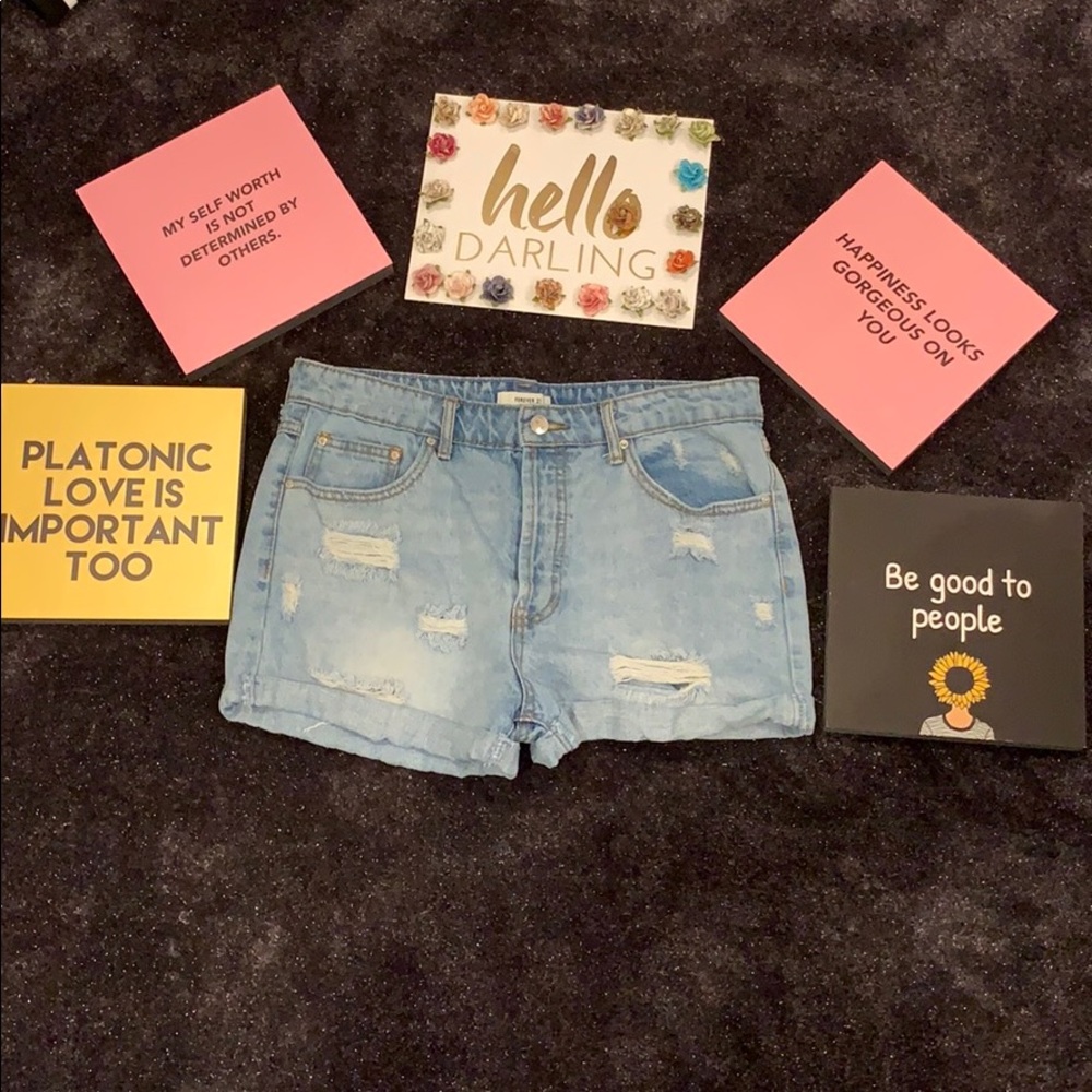 Forever 21 distressed jean shorts